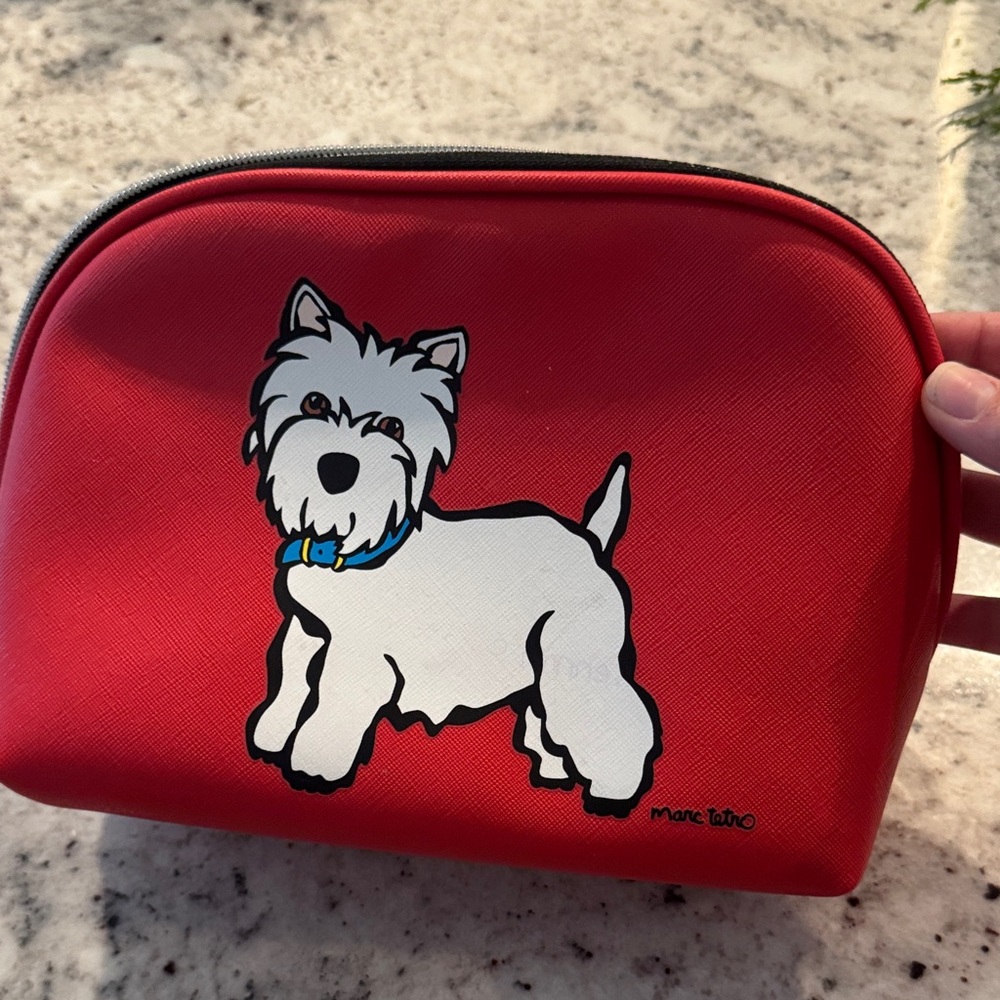 Marc Tetro Red Westie Cosmetic Pouch